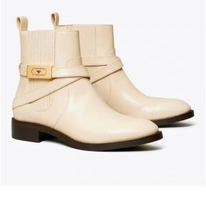 Tory Burch cream ankle boots